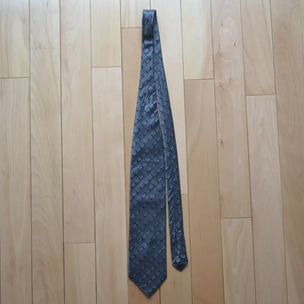 Bugatti 80s Tie Gray Black Vintage